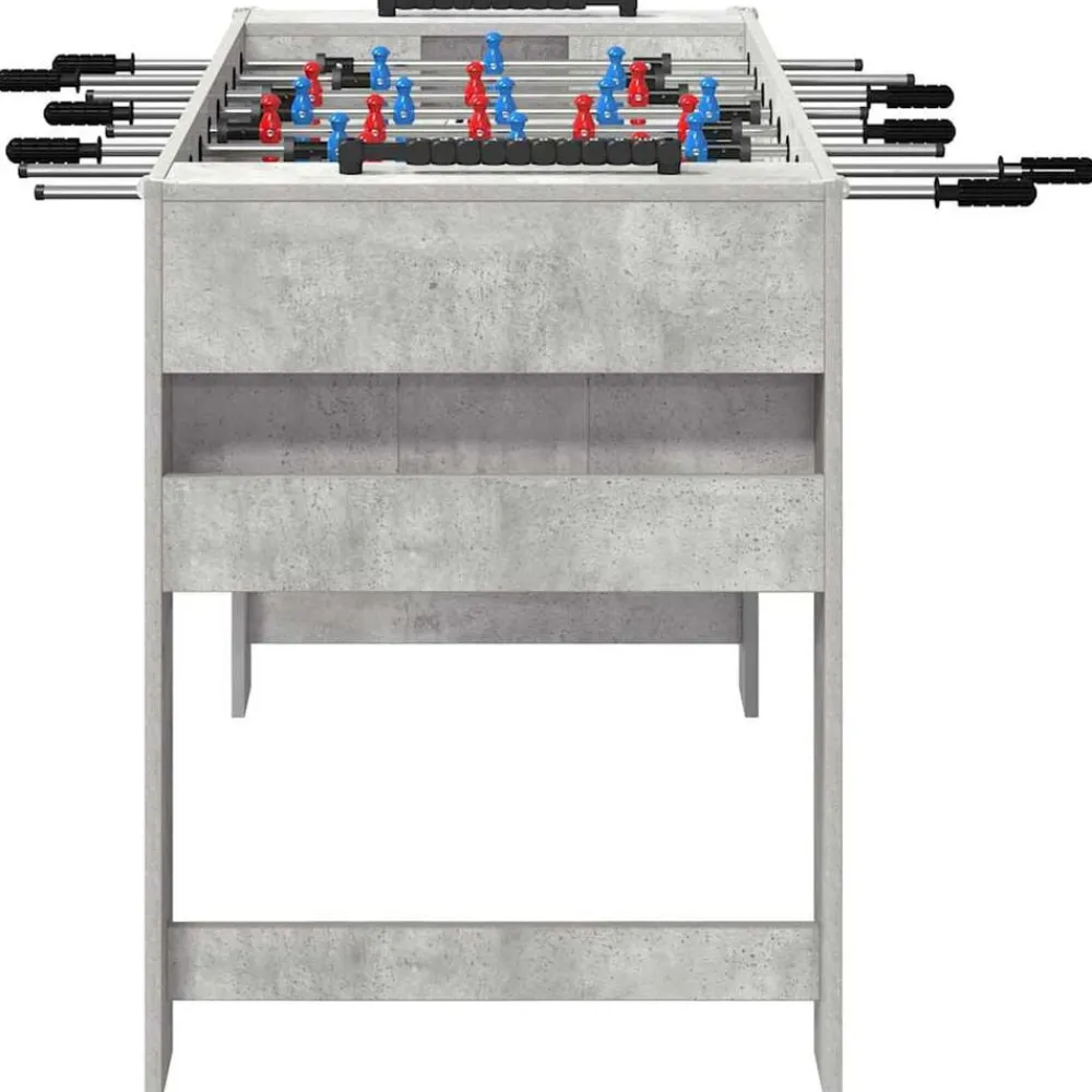 vidaXL Juegos De Interior-Mesa de Futbolín Gris Concreto 125 x 60,5 x 80 cm