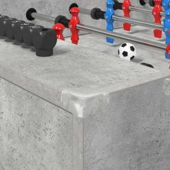 vidaXL Juegos De Interior-Mesa de Futbolín Gris Concreto 125 x 60,5 x 80 cm