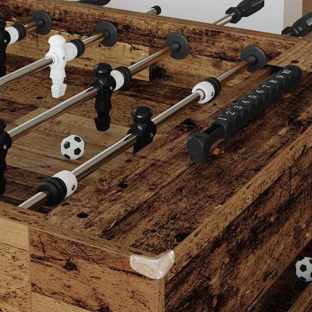 vidaXL Juegos De Interior-Mesa de Futbolín Madera vieja 146,5 x 74 x 85 cm