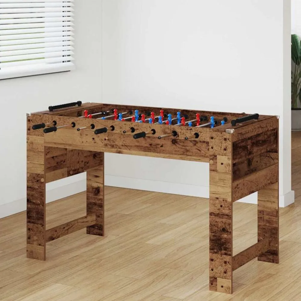 vidaXL Mesa de Futbolín Madera vieja 125 x 60,5 x 80 cm Madera envejecida Discount