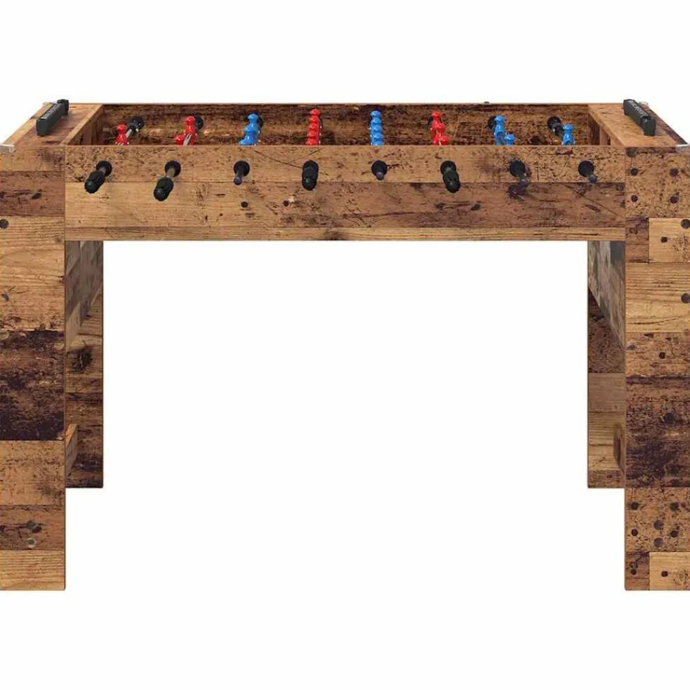 vidaXL Mesa de Futbolín Madera vieja 125 x 60,5 x 80 cm Madera envejecida Discount