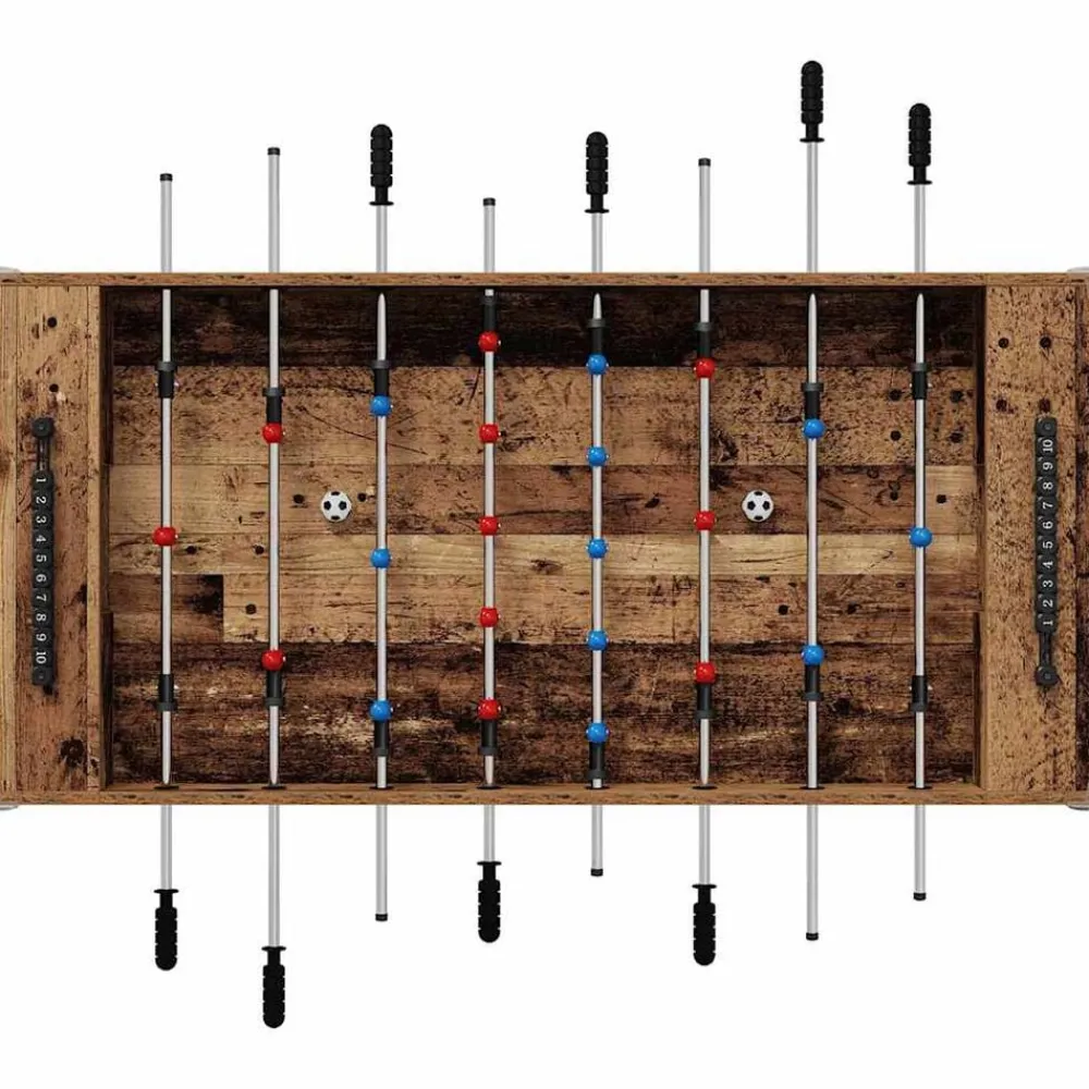 vidaXL Mesa de Futbolín Madera vieja 125 x 60,5 x 80 cm Madera envejecida Discount