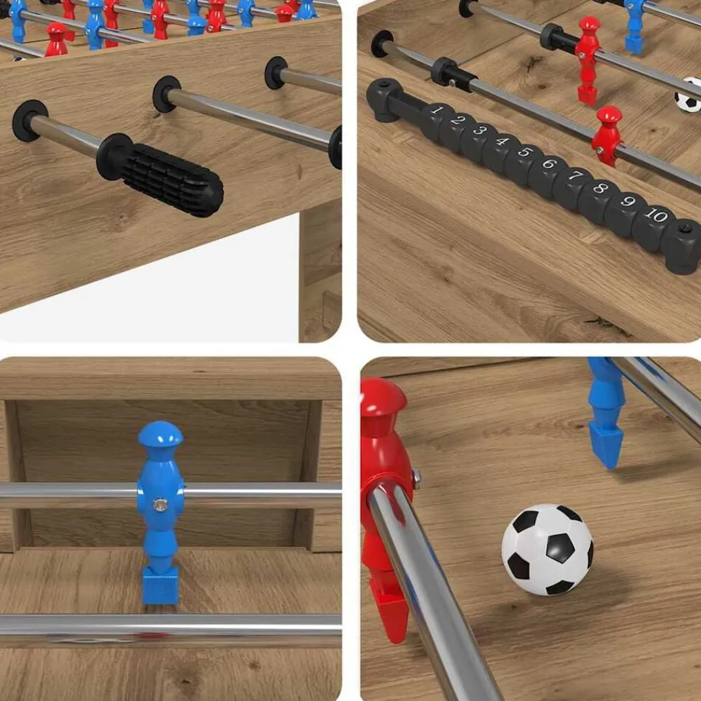 vidaXL Mesa de Futbolín 125 x 60,5 x 80 cm Roble artesanal Discount