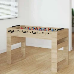 vidaXL Juegos De Interior-Mesa de Futbolín Roble Sonoma 125 x 60,5 x 80 cm