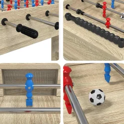 vidaXL Juegos De Interior-Mesa de Futbolín Roble Sonoma 125 x 60,5 x 80 cm