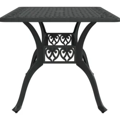 vidaXL Mesa de jardín aluminio fundido 150x90x72 cm Negro Discount