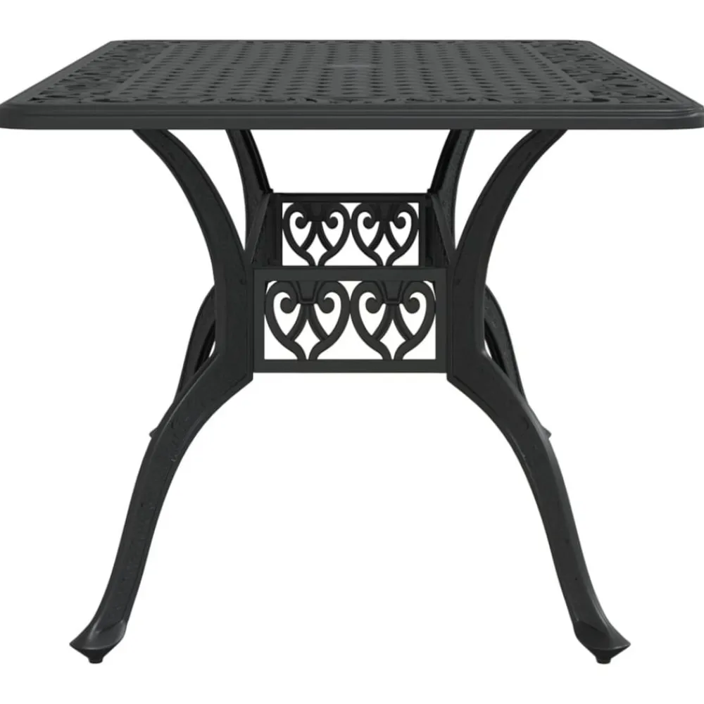 vidaXL Mesa de jardín aluminio fundido 150x90x72 cm Negro Discount