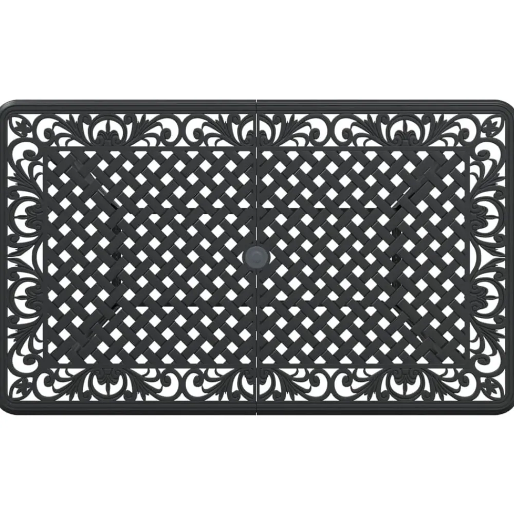 vidaXL Mesa de jardín aluminio fundido 150x90x72 cm Negro Discount
