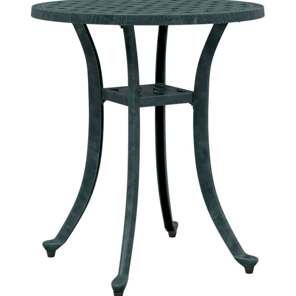 vidaXL Mesa de jardín aluminio fundido Ø48x53 cm Verde Clearance