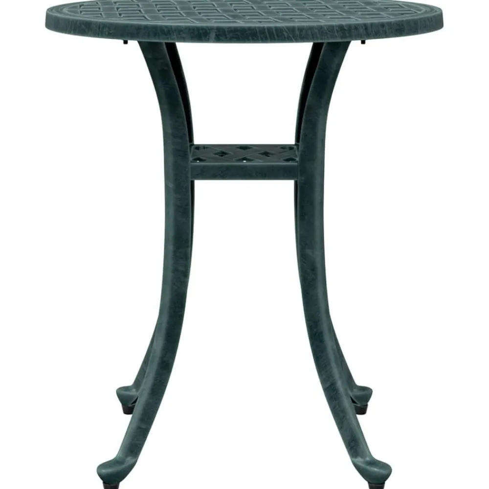 vidaXL Mesa de jardín aluminio fundido Ø48x53 cm Verde Clearance