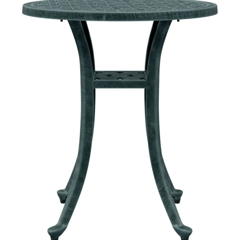 vidaXL Mesa de jardín aluminio fundido Ø48x53 cm Verde Clearance