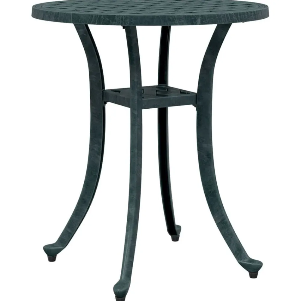 vidaXL Mesa de jardín aluminio fundido Ø48x53 cm Verde Clearance