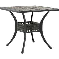 vidaXL Mesa de jardín aluminio fundido color 80x80x75 cm Bronce New