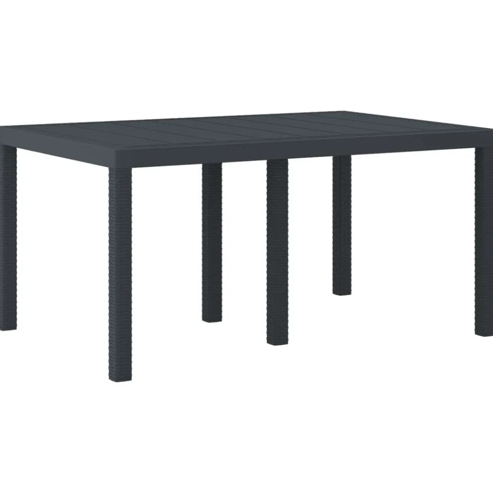 vidaXL Mesa de Jardín 150 x 100 x 73 cm ratán sintético Antracita New