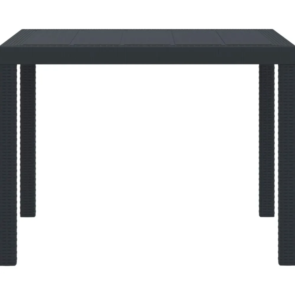 vidaXL Mesa de Jardín 100 x 100 x 73 cm ratán sintético Antracita Hot