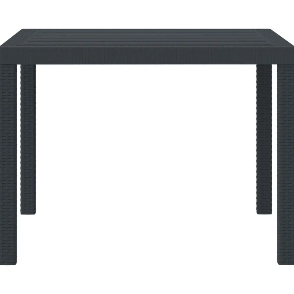vidaXL Mesa de Jardín 100 x 100 x 73 cm ratán sintético Antracita Hot