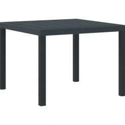 vidaXL Mesa de Jardín 100 x 100 x 73 cm ratán sintético Antracita Hot