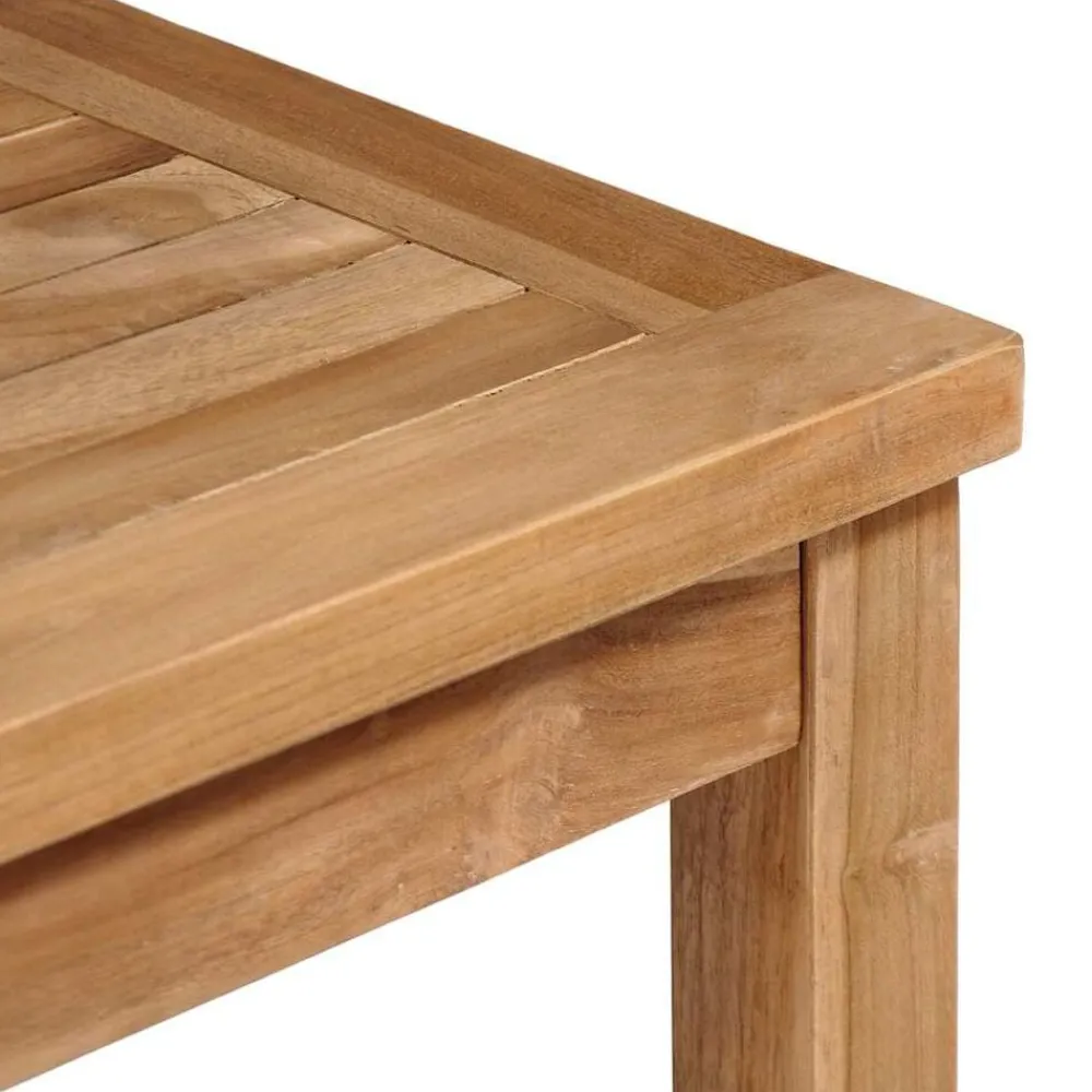 vidaXL Muebles De Jardín-Mesa de jardín de madera maciza de teca 80x80x77 cm