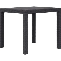 vidaXL Mesa de jardín de plástico aspecto ratán marrón 79x79x72 cm Marrón Hot