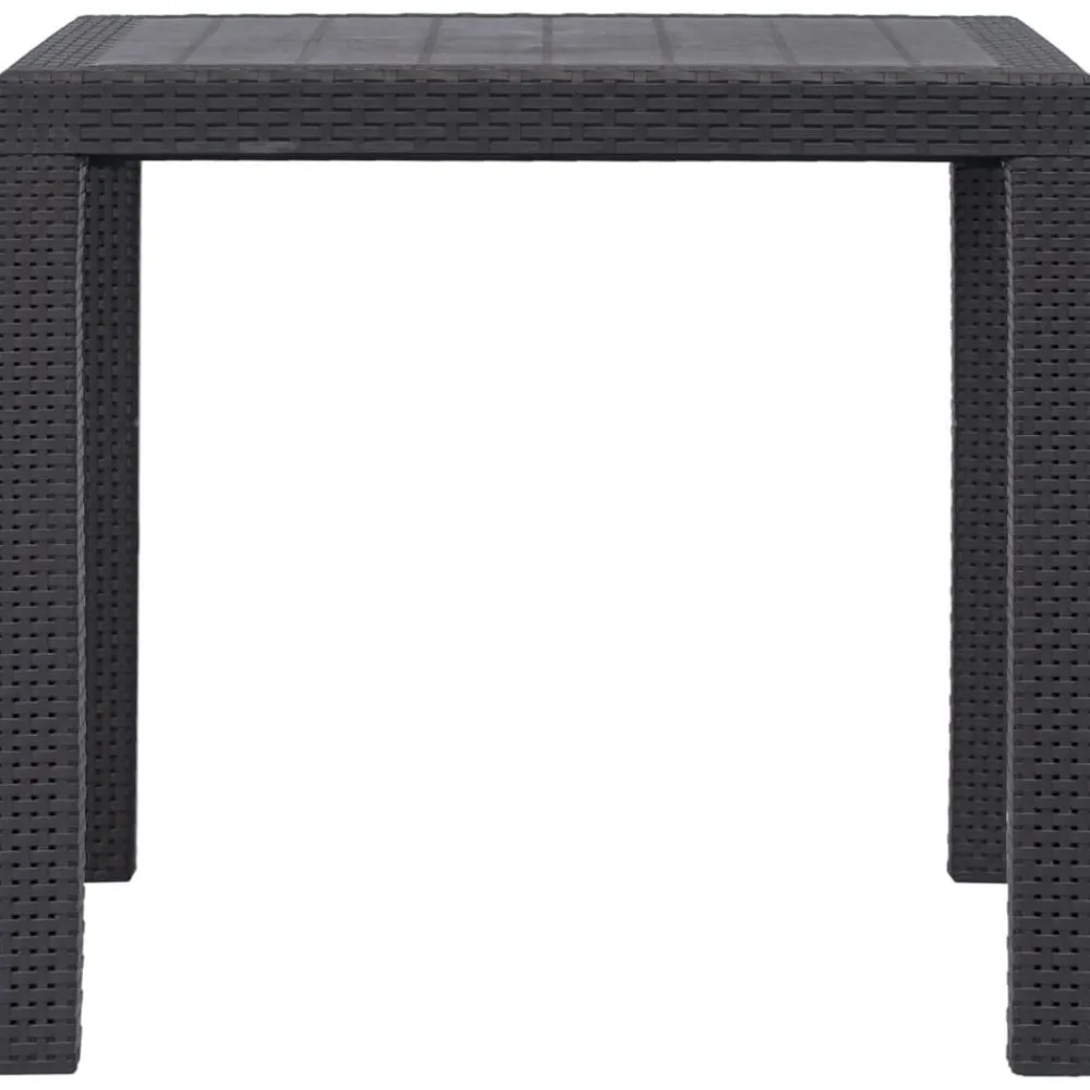 vidaXL Mesa de jardín de plástico aspecto ratán marrón 79x79x72 cm Marrón Hot