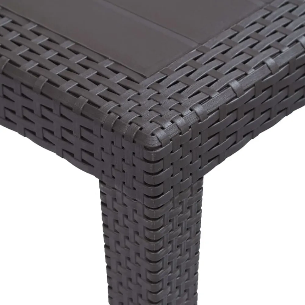 vidaXL Mesa de jardín de plástico aspecto ratán marrón 79x79x72 cm Marrón Hot