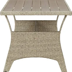 vidaXL Mesa de jardín de ratán sintético 120x70x66 cm Gris Clearance