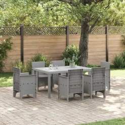vidaXL Mesa de Jardín Gris Claro 150 x 100 x 73 cm ratán sintético Best