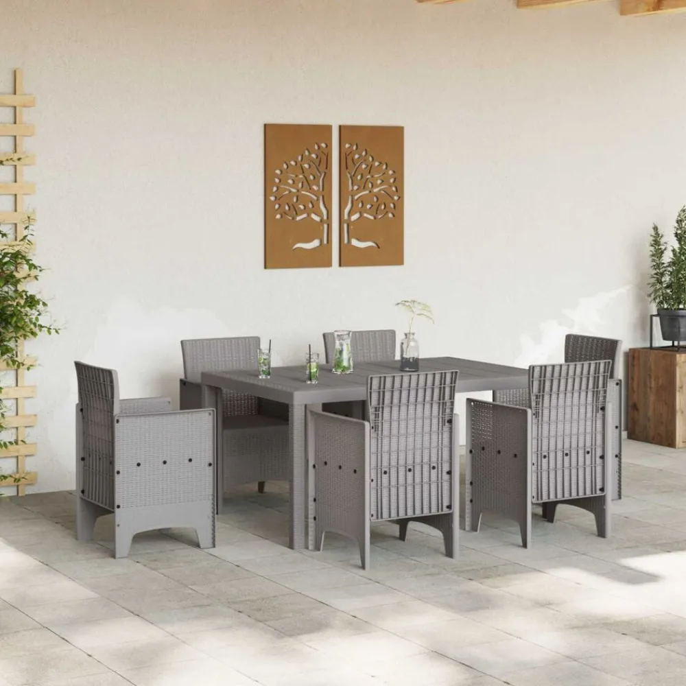 vidaXL Mesa de Jardín Gris Claro 150 x 100 x 73 cm ratán sintético Best