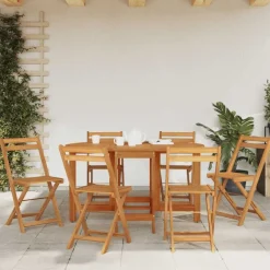 vidaXL Muebles De Jardín-Mesa de jardín madera maciza de acacia 130x90x72 cm