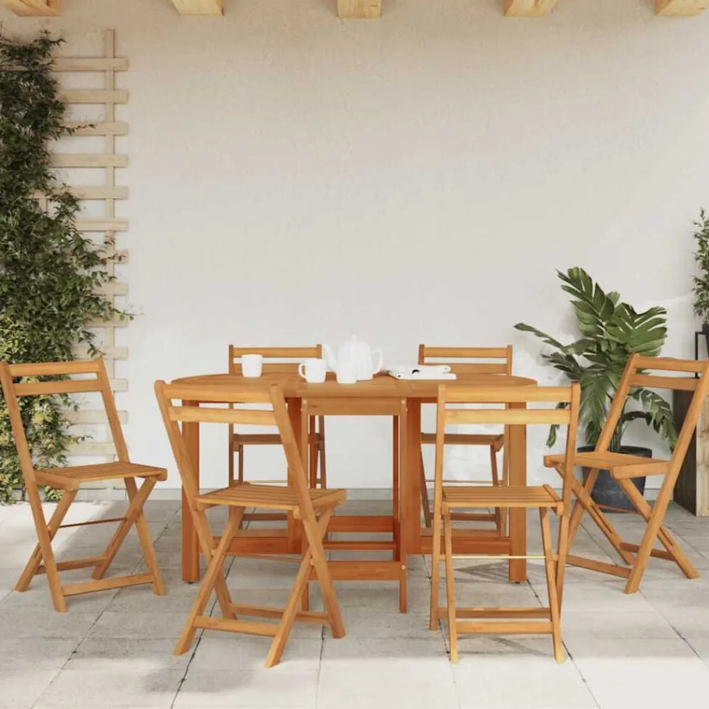 vidaXL Muebles De Jardín-Mesa de jardín madera maciza de acacia 130x90x72 cm