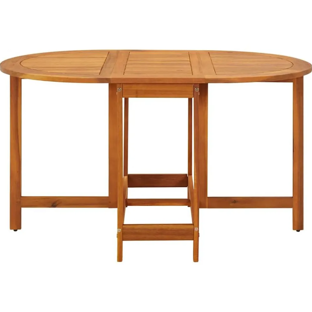 vidaXL Muebles De Jardín-Mesa de jardín madera maciza de acacia 130x90x72 cm