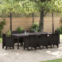 vidaXL Mesa de Jardín Marrón 250 x 100 x 73 cm ratán sintético Marr&oacute;n Best
