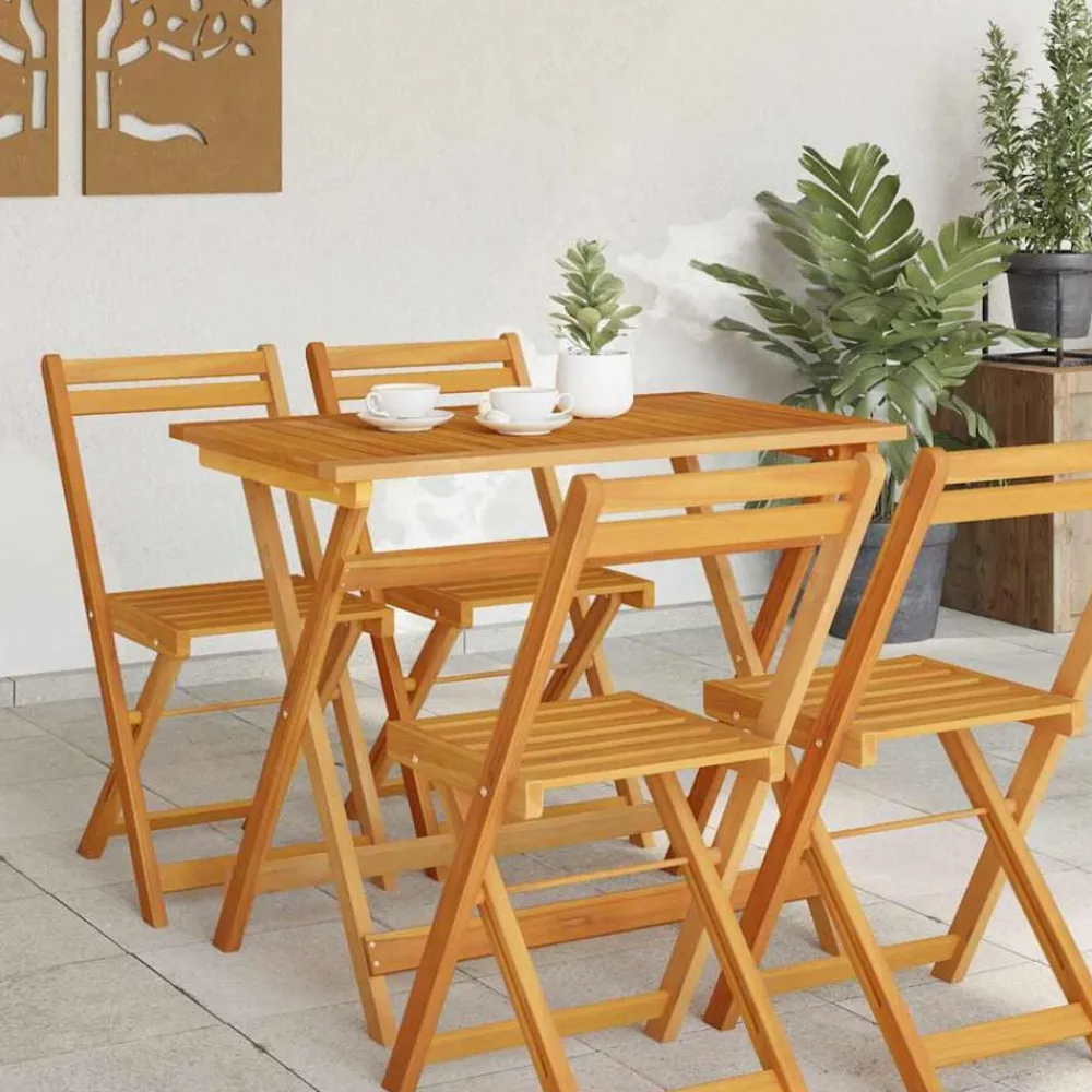 vidaXL Mesa de Jardín Marrón 90 x 55 x 75 cm Madera de Acacia Sólida Clearance