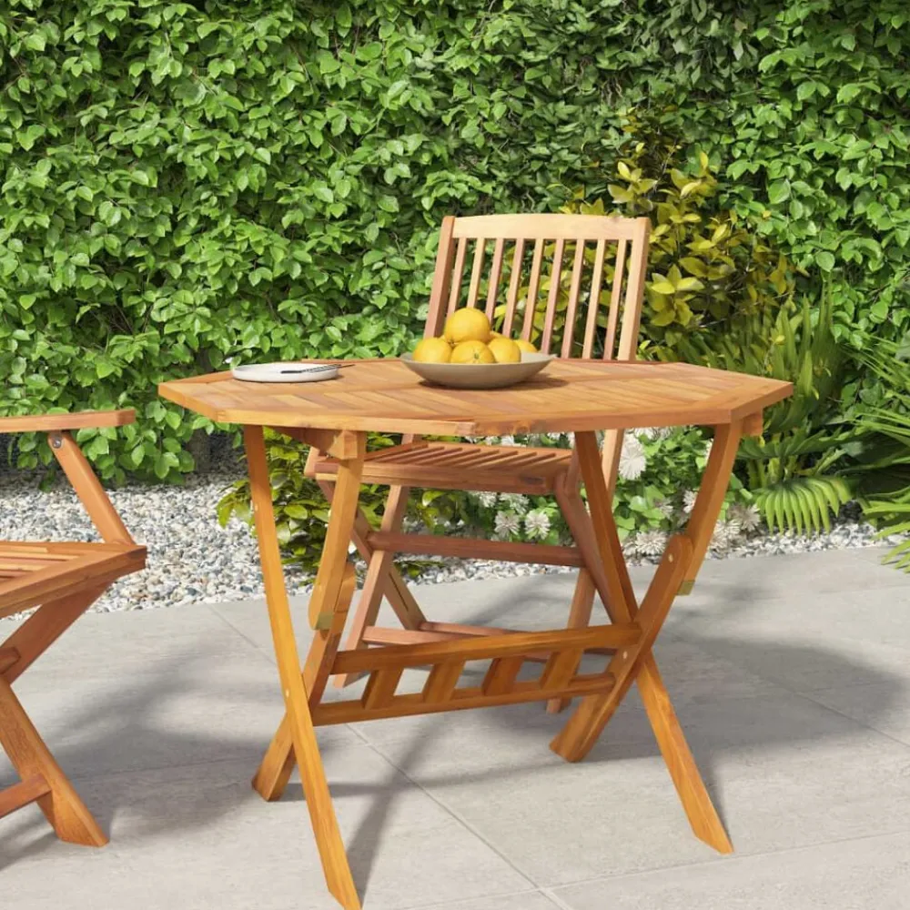 vidaXL Mesa de jardín plegable madera maciza de acacia 90x75 cm Clearance
