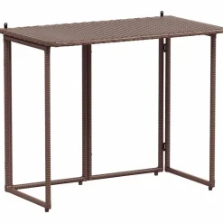 vidaXL Muebles De Jardín-Mesa de jardín plegable marrón 90x51x75 cm ratán sintético