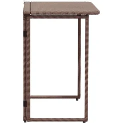 vidaXL Muebles De Jardín-Mesa de jardín plegable marrón 90x51x75 cm ratán sintético