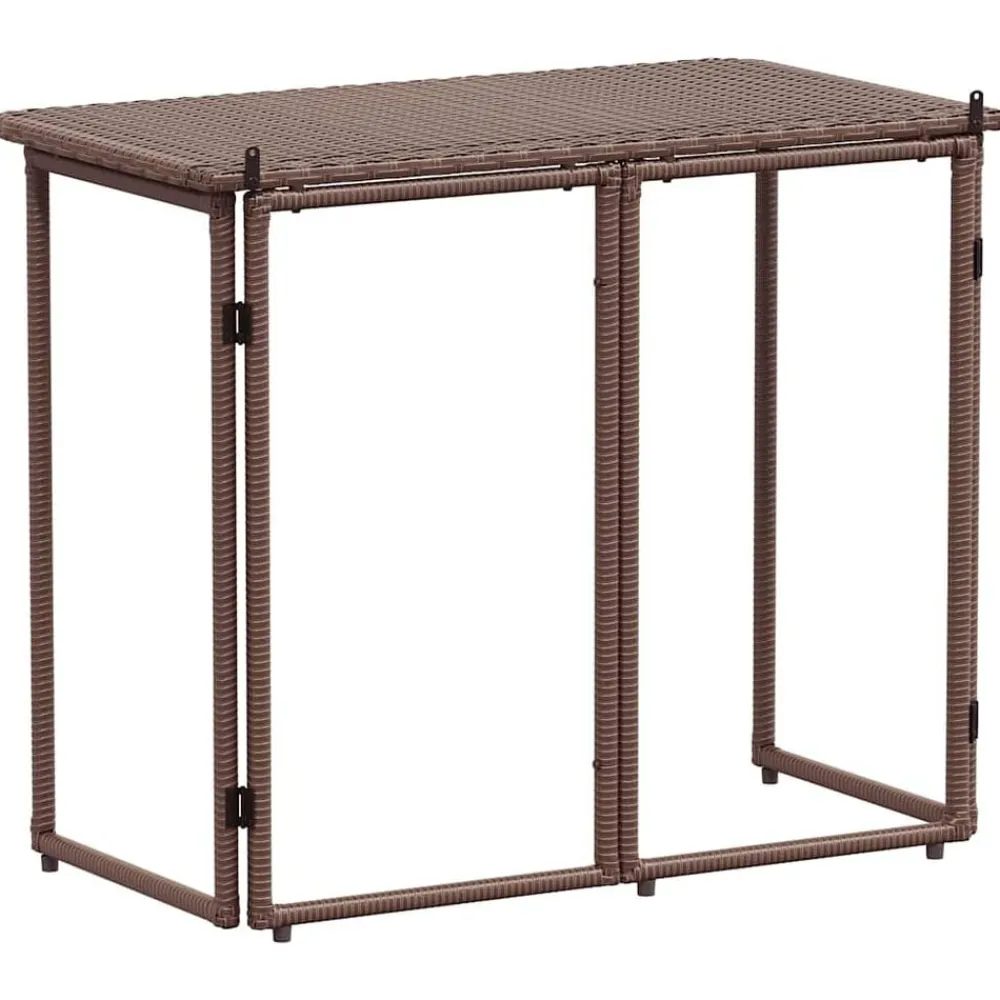 vidaXL Muebles De Jardín-Mesa de jardín plegable marrón 90x51x75 cm ratán sintético