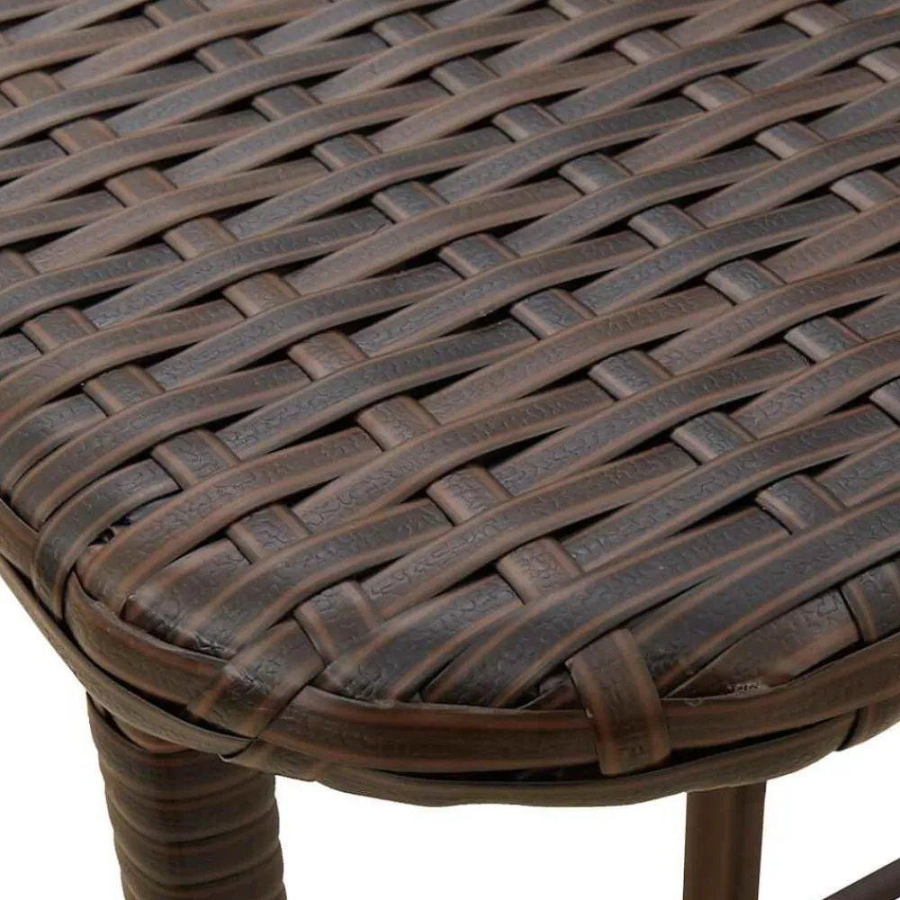 vidaXL Muebles De Jardín-Mesa de jardín plegable marrón 90x51x75 cm ratán sintético