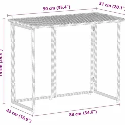 vidaXL Muebles De Jardín-Mesa de jardín plegable marrón 90x51x75 cm ratán sintético