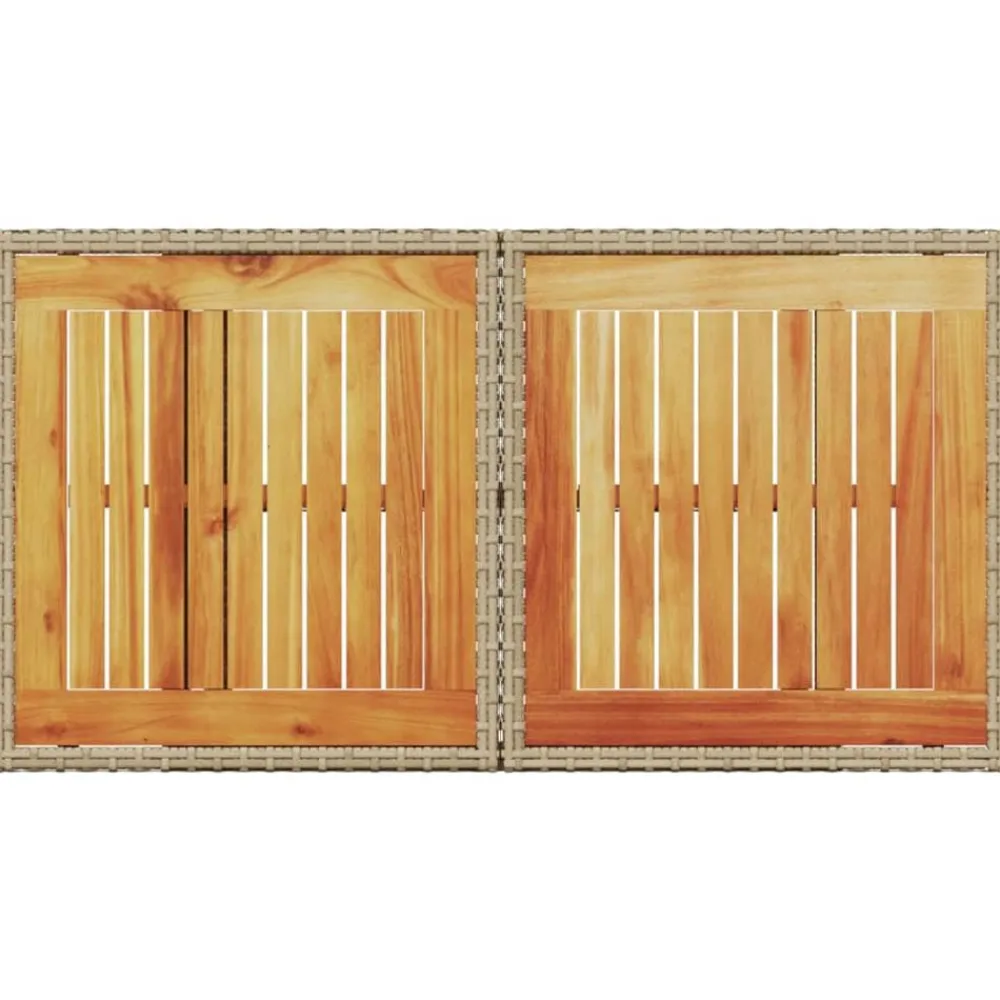 vidaXL Muebles De Jardín-Mesa de jardín ratán PE y madera de acacia 100x55x73 cm