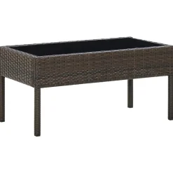 vidaXL Muebles De Jardín-Mesa de jardín ratán sintético marrón 75x40x37 cm