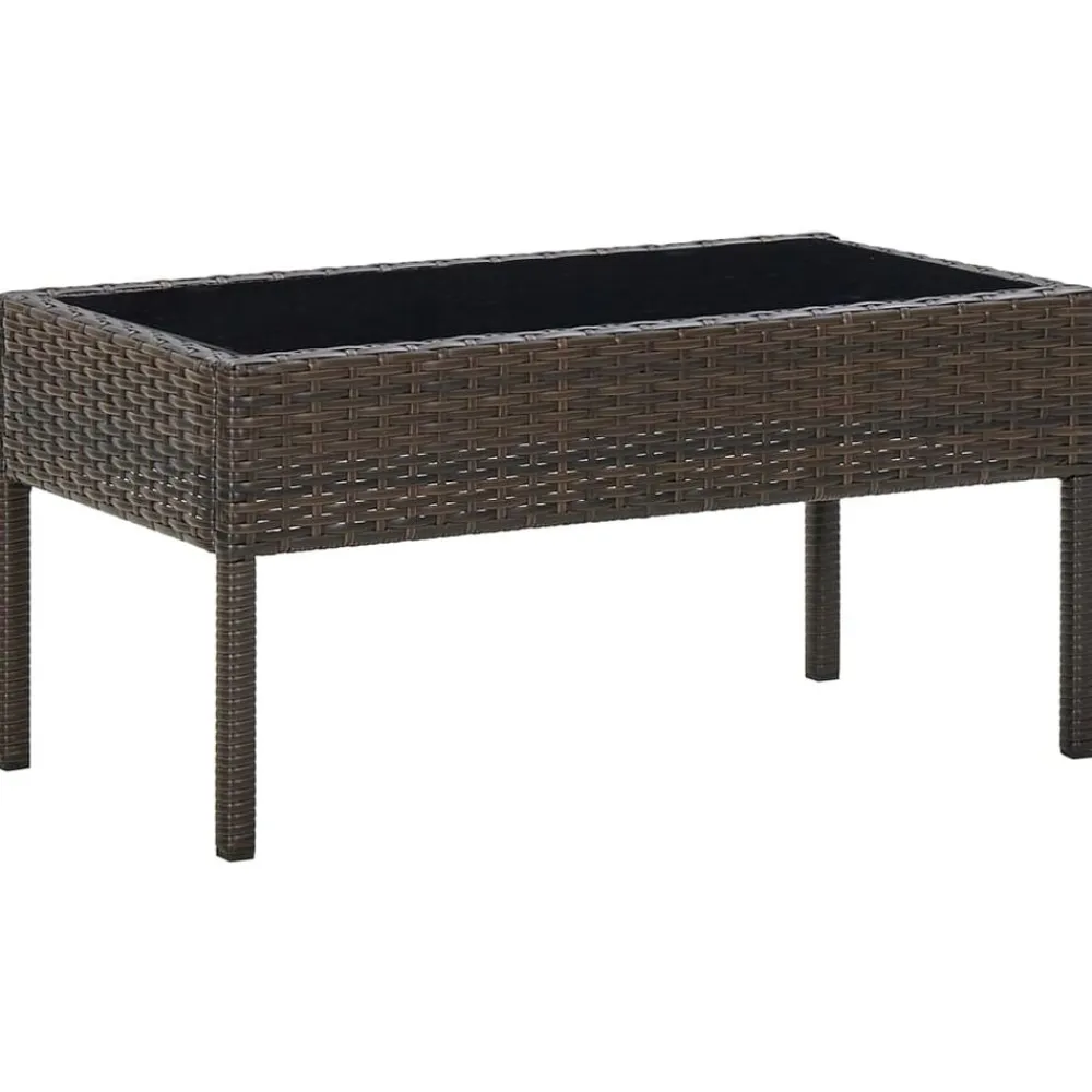 vidaXL Muebles De Jardín-Mesa de jardín ratán sintético marrón 75x40x37 cm