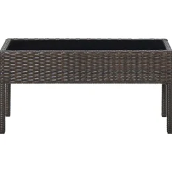 vidaXL Muebles De Jardín-Mesa de jardín ratán sintético marrón 75x40x37 cm