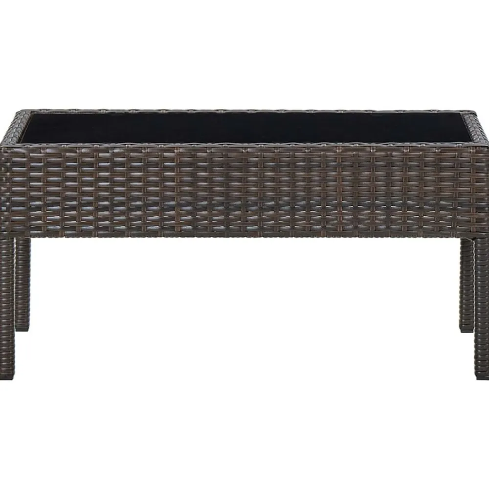 vidaXL Muebles De Jardín-Mesa de jardín ratán sintético marrón 75x40x37 cm