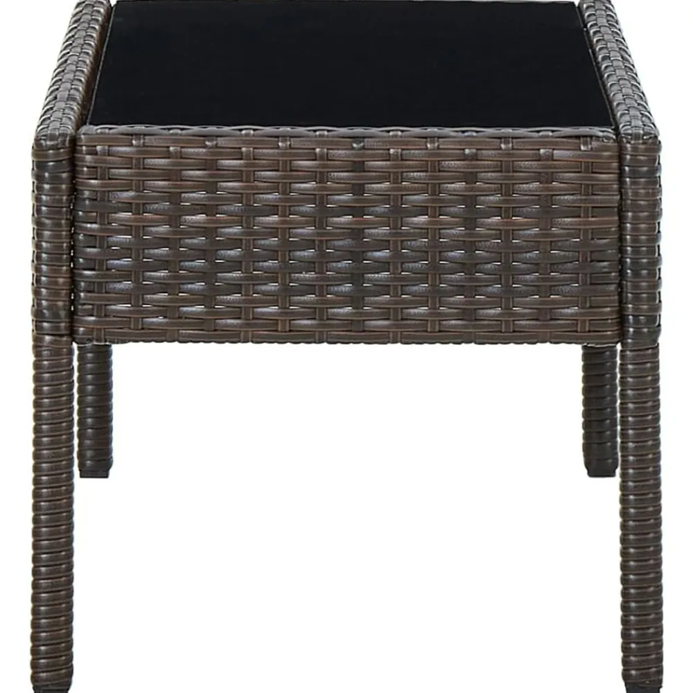 vidaXL Muebles De Jardín-Mesa de jardín ratán sintético marrón 75x40x37 cm