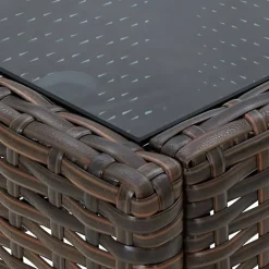 vidaXL Muebles De Jardín-Mesa de jardín ratán sintético marrón 75x40x37 cm
