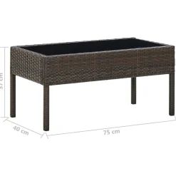 vidaXL Muebles De Jardín-Mesa de jardín ratán sintético marrón 75x40x37 cm