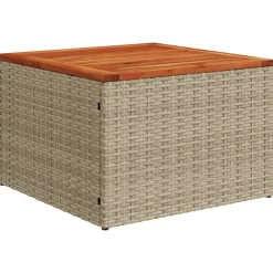 vidaXL Muebles De Jardín-Mesa de jardín ratán sintético madera acacia 55x55x37 cm