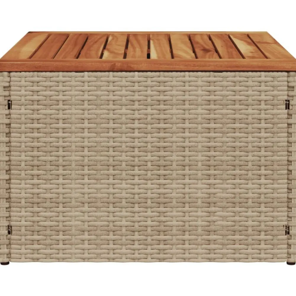 vidaXL Muebles De Jardín-Mesa de jardín ratán sintético madera acacia 55x55x37 cm