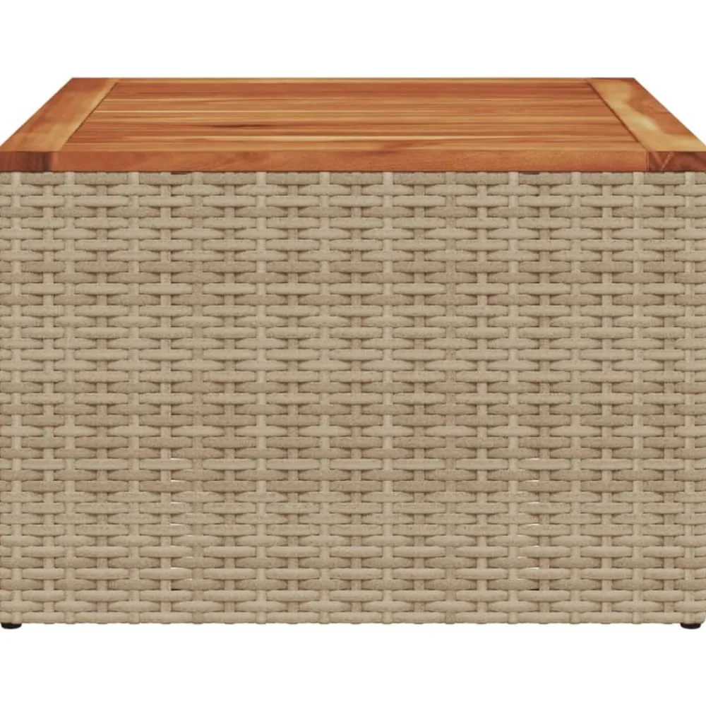 vidaXL Muebles De Jardín-Mesa de jardín ratán sintético madera acacia 55x55x37 cm